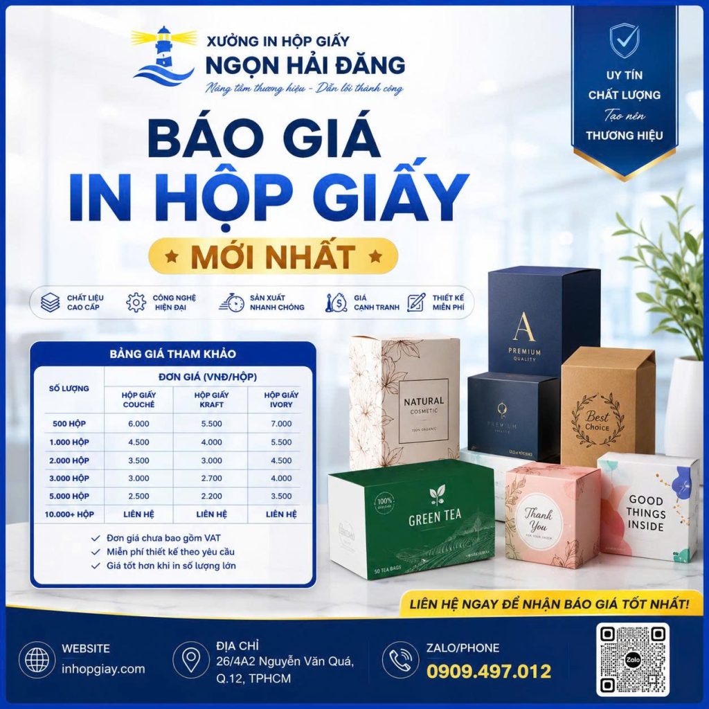 báo giá in hộp giấy mới nhất