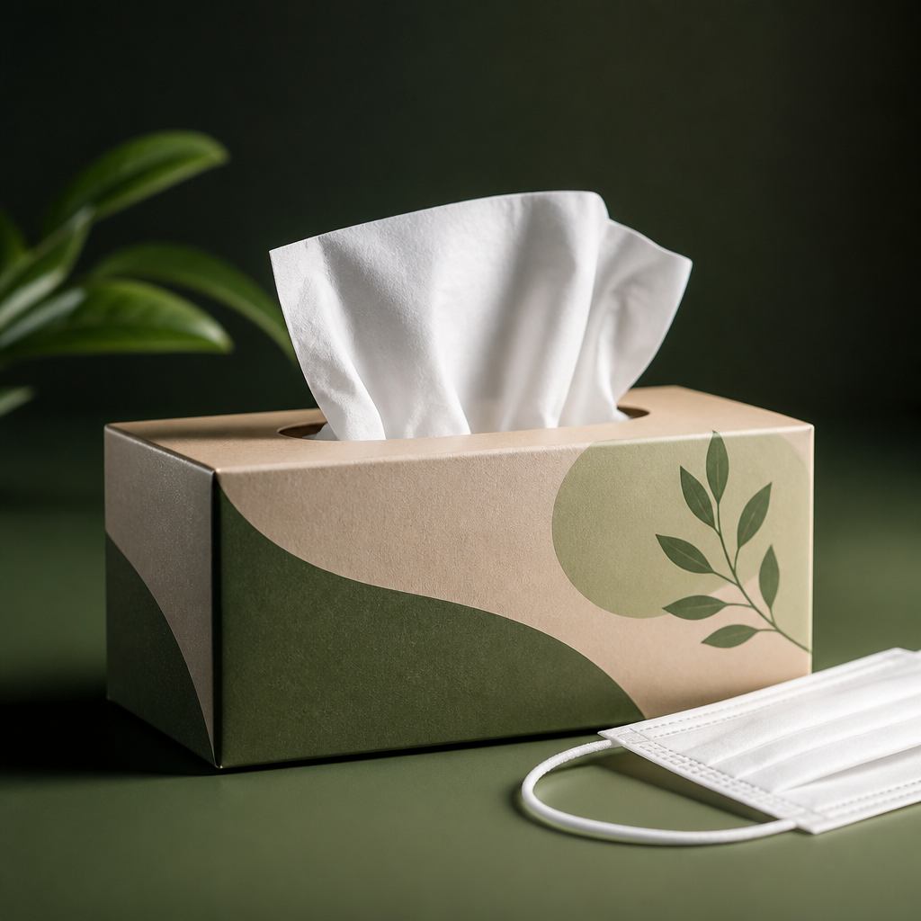Hộp giấy đựng khẩu trang làm từ giấy Kraft thân thiện môi trường