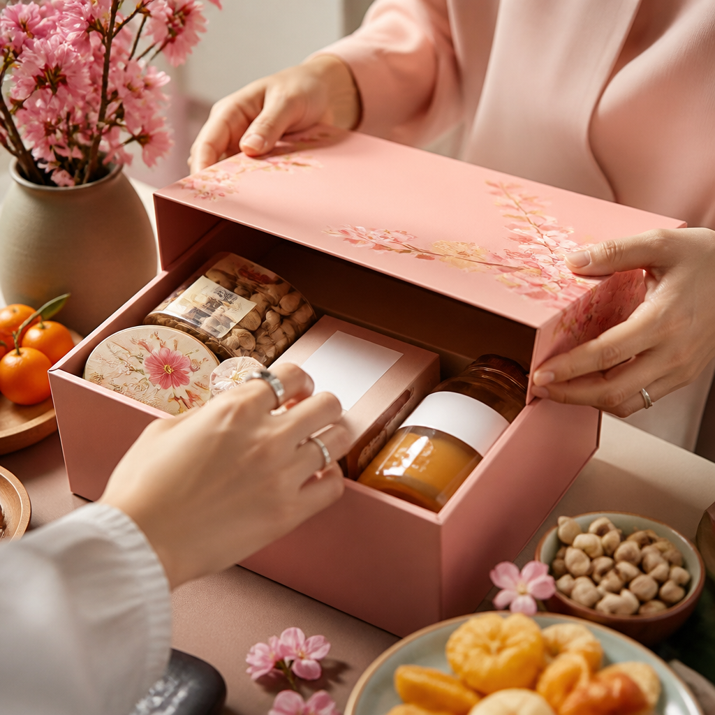 Lịch trình công việc được lên kế hoạch cẩn thận với các mốc thời gian cụ thể cho việc chuẩn bị và đặt in hộp quà Tết