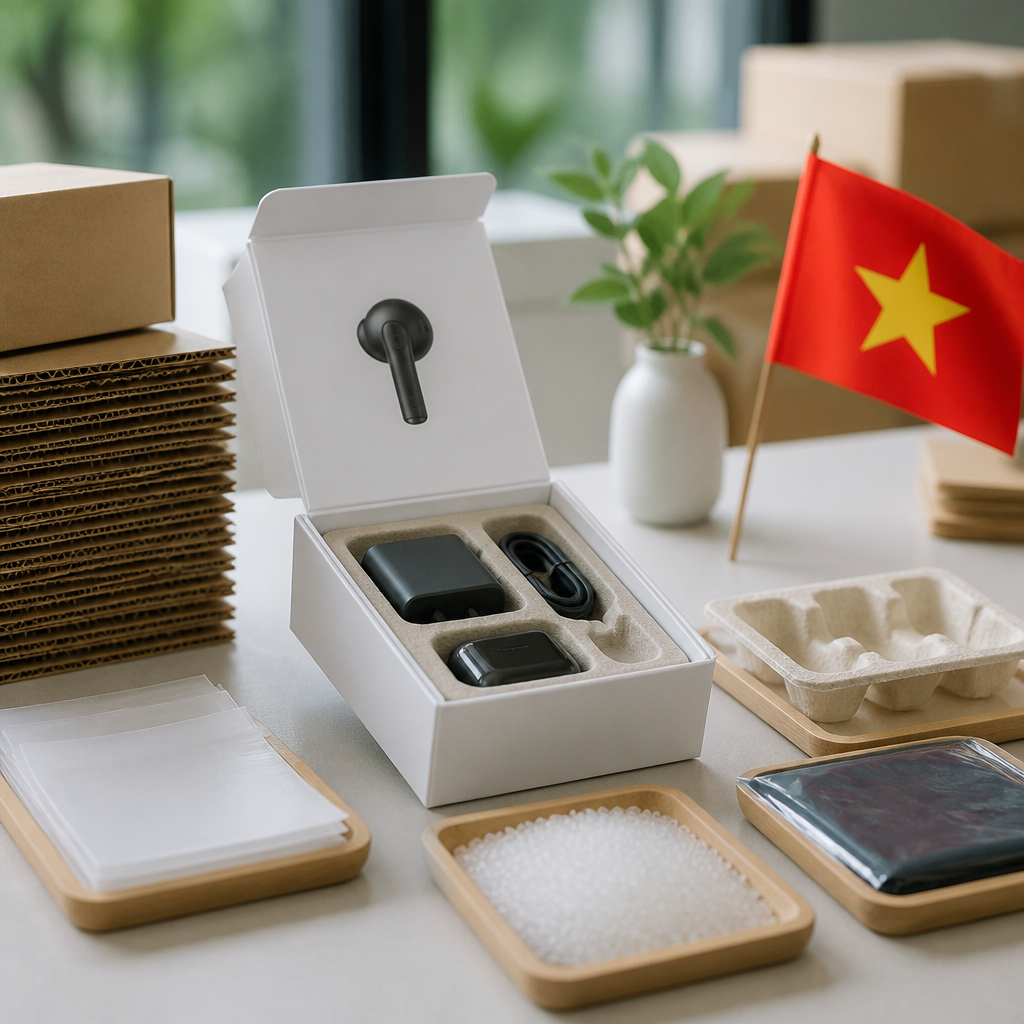Các yếu tố ảnh hưởng đến chi phí in hộp đựng thiết bị điện tử, bao gồm vật liệu, kích thước và quy trình gia công