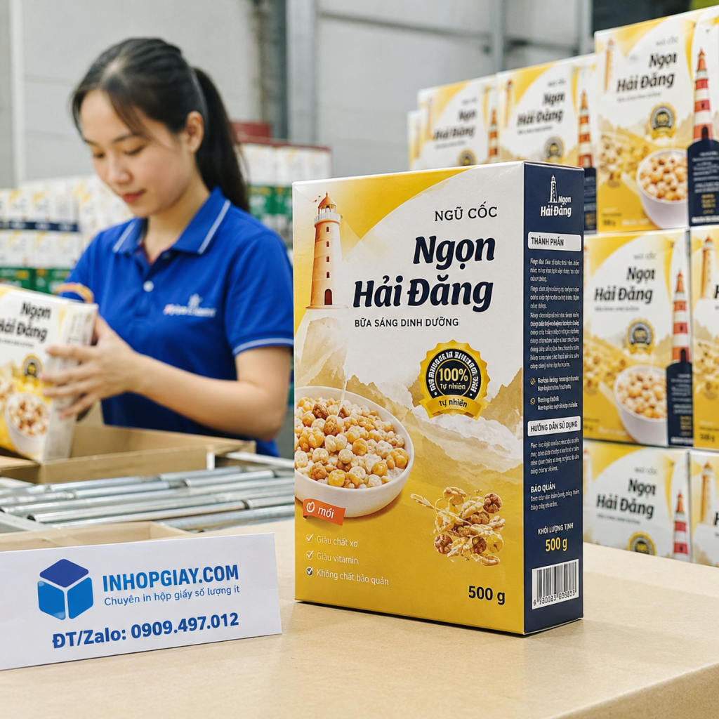 Hộp giấy đựng ngũ cốc Ngọn Hải Đăng