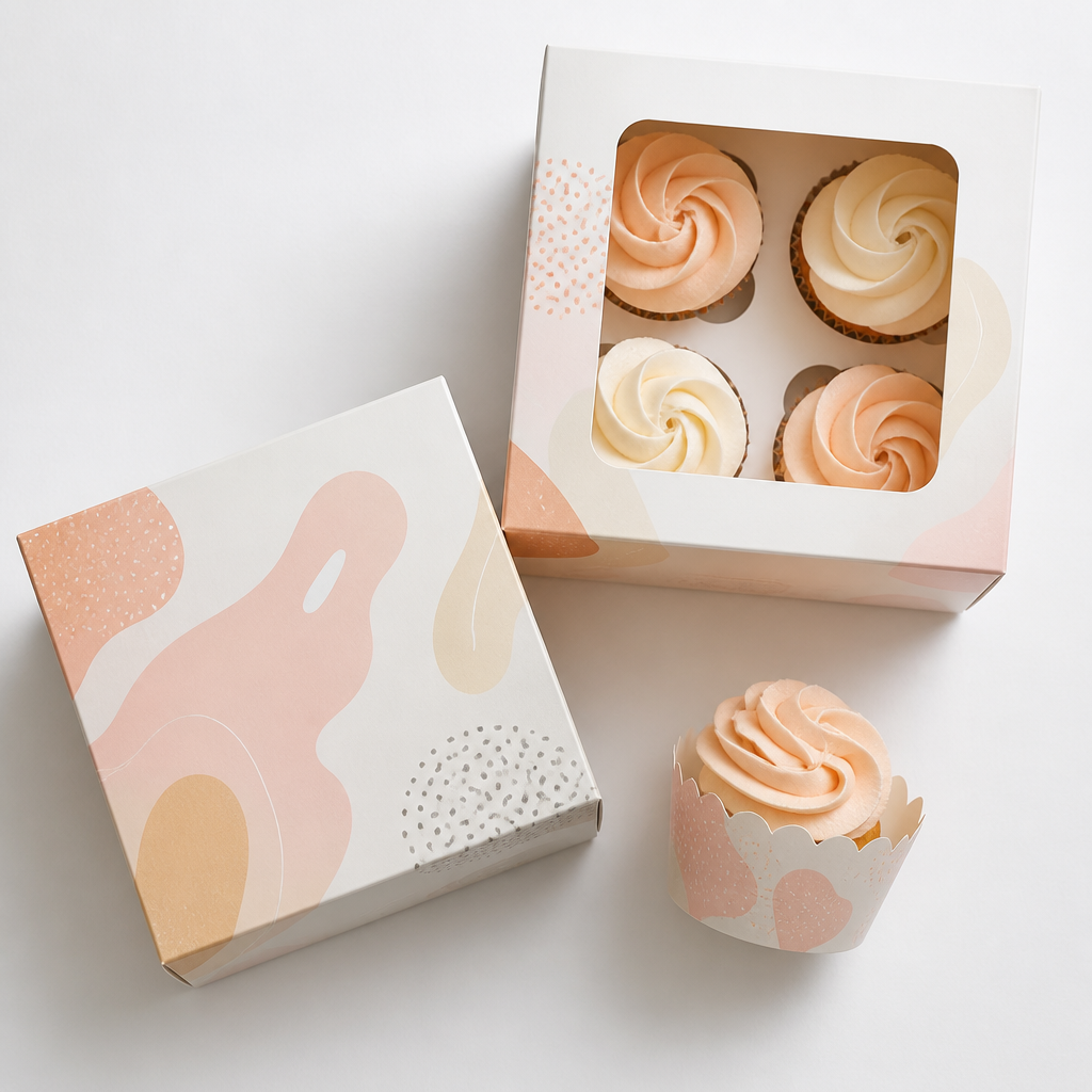 Thiết kế hộp cupcake đẹp và độc đáo theo yêu cầu