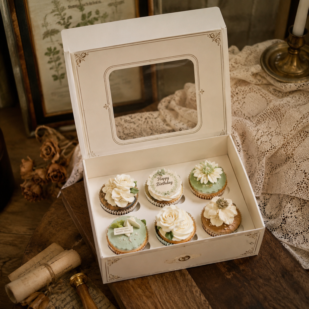 Hộp Cupcake Phong Cách Vintage Hoài Cổ