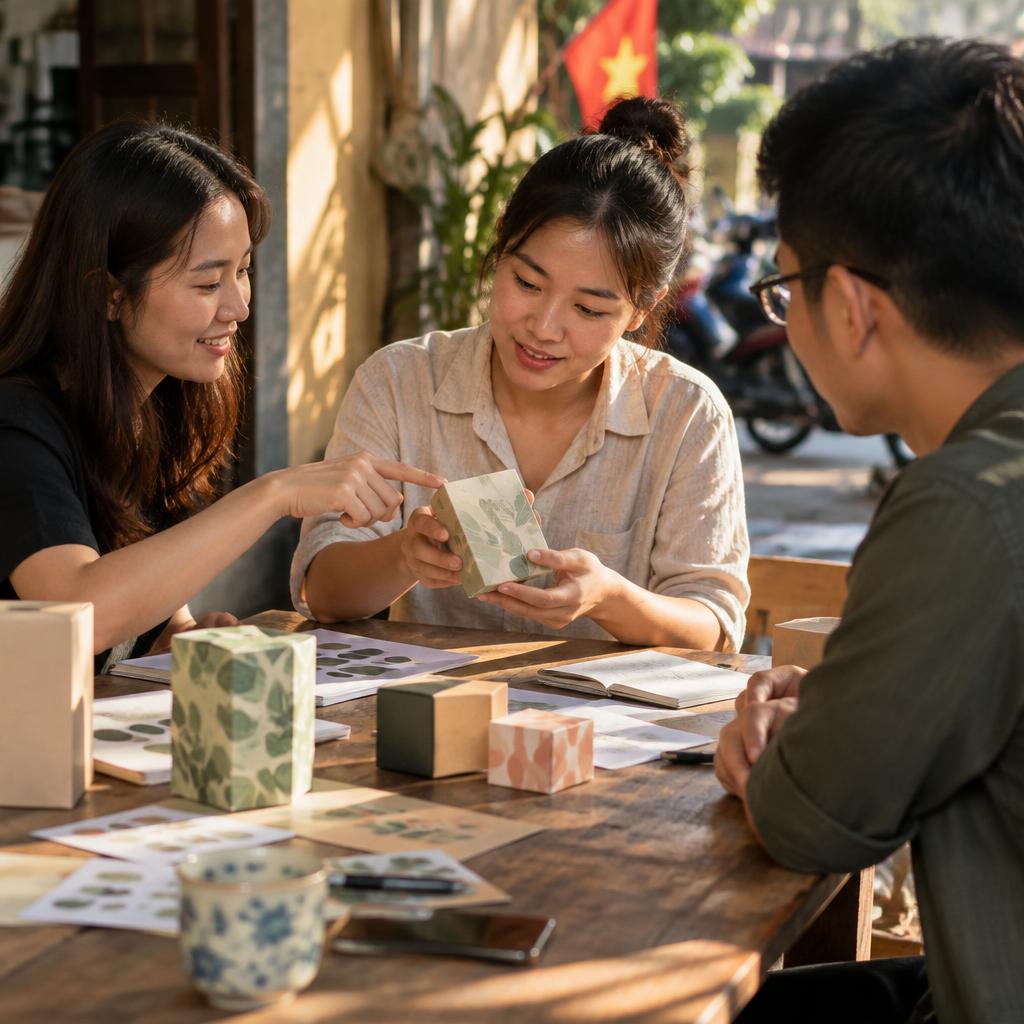 Nhân viên tư vấn giải pháp bao bì và thiết kế hộp giấy