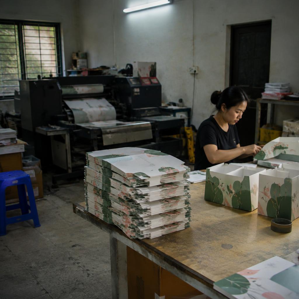 Quy trình in test mẫu hộp giấy tại xưởng